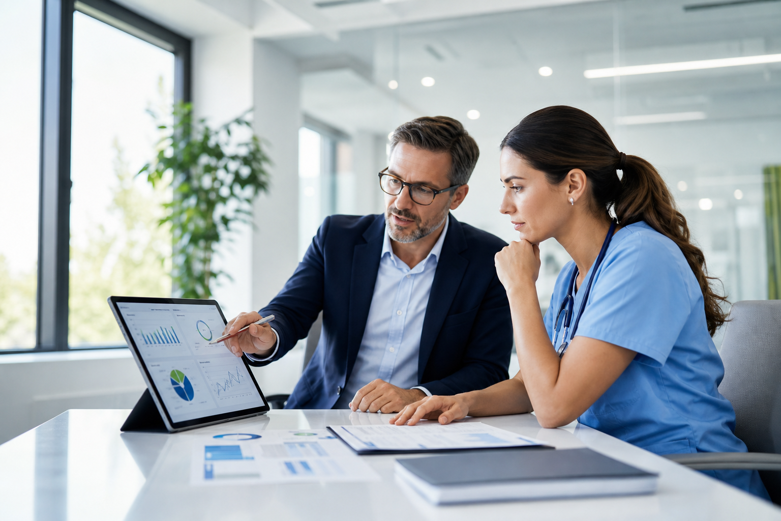 Healthcare operations team reviewing revenue cycle analytics